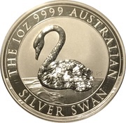 1 Dollar - Elizabeth II 6th Portrait - Australian Silver Swan, Australia, 2021 reverse image