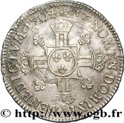 ½ Ecu with 8 Ls - Louis XIV 2nd type, France, 1704-1709 reverse image