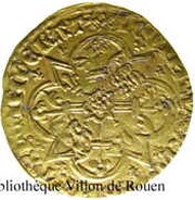 Agnel d'or - Henri V, France, 1419 reverse image