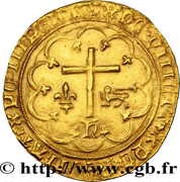 Salut d'or - Henri V, France, 1421 reverse image