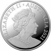 1 Dollar - Elizabeth II 6th Portrait - Mungo Footprint; Silver Proof obverse image