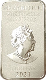 1 Dollar - Elizabeth II 6th Portrait - Chinese Dragon Bullion Bar obverse image