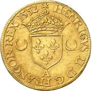 Gold Ecu with crescents - Henry II obverse image