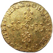 Gold Ecu with sun - Charles IX 1st type, France, 1561-1574 reverse image