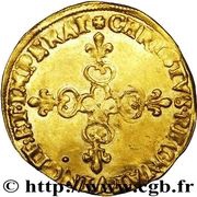 Ecu with sun - Charles X, France, 1590-1594 reverse image