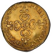 Gold Ecu with sun - Henry IV Type 1, France, 1590-1610 reverse image