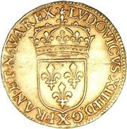 Gold Ecu with sun - Louis XIV obverse image