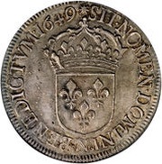Ecu with long wick - Louis XIV, France, 1646-1659 reverse image