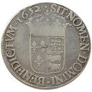 Ecu of Bearn with long wick - Louis XIV, France, 1650-1662 reverse image