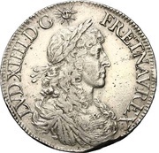 Ecu with juvenile bust - Louis XIV 1st mark obverse image