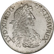 Ecu with juvenile bust - Louis XIV 2nd mark obverse image