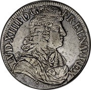 Ecu with cravat - Louis XIV 1st type obverse image
