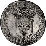 Ecu with cravat - Louis XIV 1st type, France, 1672-1685 reverse image