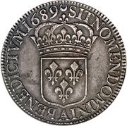 Ecu with antique draped bust - Louis XIV, France, 1684-1689 reverse image