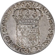 Ecu of Flanders - Louis XIV, France, 1685-1686 reverse image