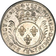 Ecu with palm branches - Louis XIV, France, 1693-1701 reverse image