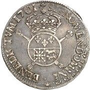 Ecu of Bearn with insignia - Louis XIV, France, 1701-1703 reverse image