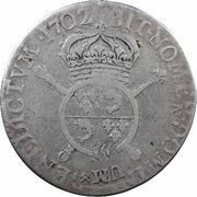 Ecu of Dauphiné with insignia - Louis XIV, France, 1702 reverse image