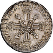 Ecu of Bearn with 8 Ls - Louis XIV, France, 1704-1709 reverse image