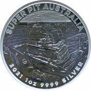 1 Dollar - Elizabeth II 6th Portrait - Super Pit, Australia, 2021 reverse image