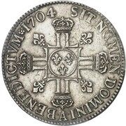 Ecu with eight Ls and laureate, draped and cuirassed bust - Louis XIV, France, 1704-1709 reverse image