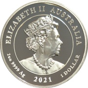1 Dollar - Elizabeth II 6th Portrait - Winged Victory - Silver Proof - High Relief obverse image