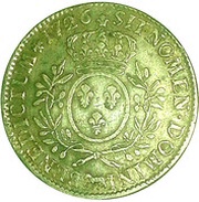 Écu de Béarn aux branches d'oliviers - Louis XV, France, 1726-1740 reverse image