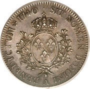 1 Écu - Louis XV, France, 1740 reverse image