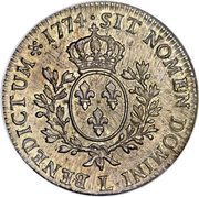 1 Écu - Louis XV, France, 1770-1774 reverse image