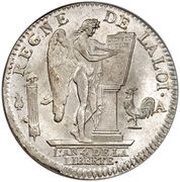 1 Écu - Louis XVI FRANÇOIS, France, 1792-1793 reverse image