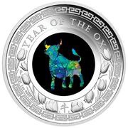 1 Dollar - Elizabeth II 6th Portrait - Year of the Ox, Australia, 2021 reverse image