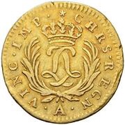½ Louis d'Or - Louis XV, France, 1723-1725 reverse image