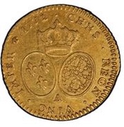 ½ Gold Louis with old face - Louis XV, France, 1772 reverse image