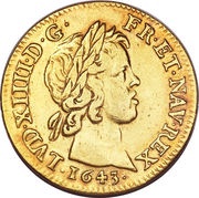 Gold Louis with short wick - Louis XIV obverse image