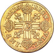 Gold Louis with short wick - Louis XIV, France, 1643-1656 reverse image
