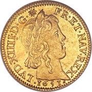 Gold Louis with long wick - Louis XIV obverse image