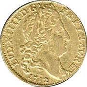 Gold Louis with sun - Louis XIV obverse image