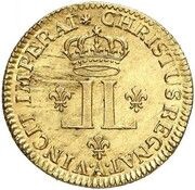 1 Louis d'or aux deux L - Louis XV, France, 1720-1723 reverse image