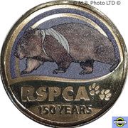 1 Dollar - Elizabeth II 6th Portrait - 150 Years of the RSPCA - Wombat, Australia, 2021 reverse image