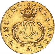 1 Louis d'Or - Louis XV short palms, France, 1723-1725 reverse image