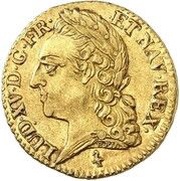Gold Louis with old face - Louis XV obverse image