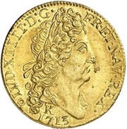 Double Gold Louis with sun - Louis XIV obverse image