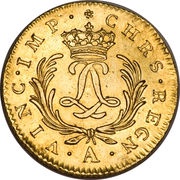 2 Louis d'Or - Louis XV, France, 1723-1724 reverse image