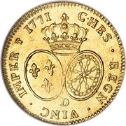 2 Louis d'Or - Louis XV, France, 1742-1774 reverse image