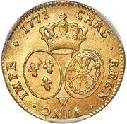 2 Louis d'Or - Louis XV, France, 1771-1775 reverse image