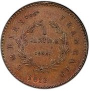 1 Centime pattern - Napoleon II reverse image