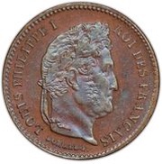 1 Centime - Louis-Philippe I pattern of Domard obverse image