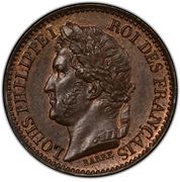 1 Centime - Louis Philippe I pattern of Barre obverse image