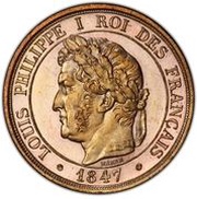 1 Centime - Louis-Philippe pattern of Barre, à la charte, 1st type obverse image