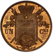 1 Centime - Louis-Philippe I pattern of Barre, à la charte, type UN reverse image